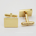 Fábrica Personalizar Ouro Plating Rectangle Cufflink com Logo